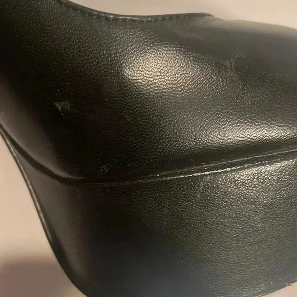 Sam Edelman stylish platform stiletto club trendy black leather peep toe heels 8 - Picture 4 of 4